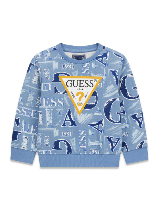 Guess Guess Μπλούζα N6BQ02 K6111 Ανοιχτό μπλε Regular Fit