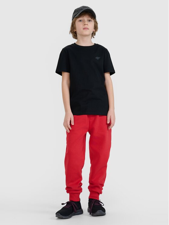 4F 4F Spodnie dresowe BASIC+ Czerwony Regular Fit