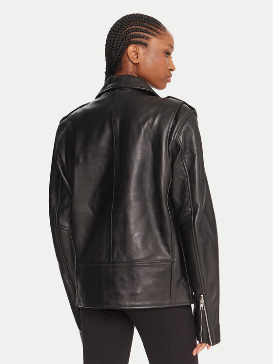 NEW ROCK NEW ROCK Lederjacke W-NRLMJ078-S1 Schwarz Regular Fit
