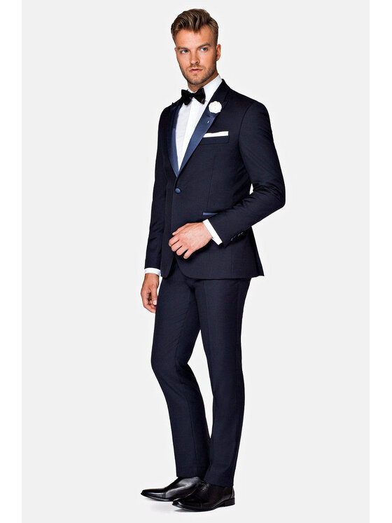 Lancerto Lancerto Marynarka Lincoln Granatowy Slim Fit