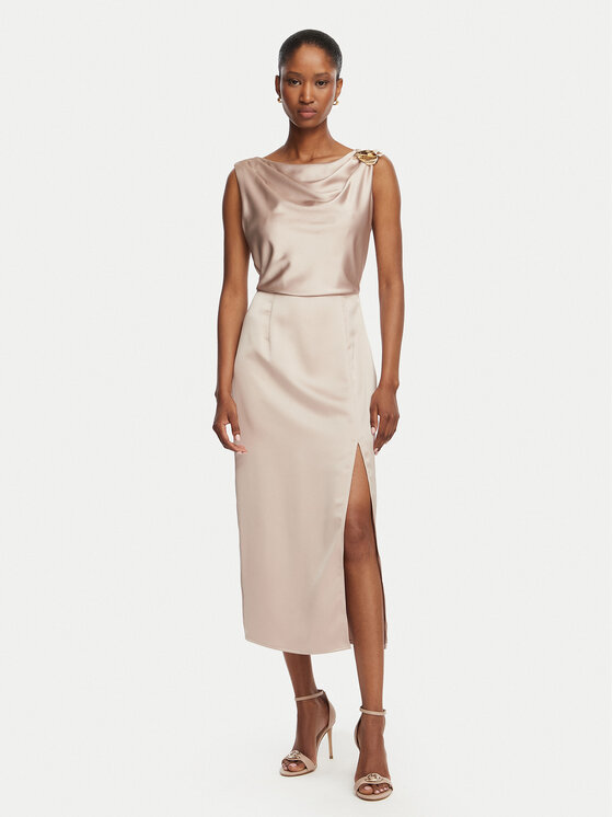 Rinascimento Rochie cocktail CFC0128801003 Bej Slim Fit