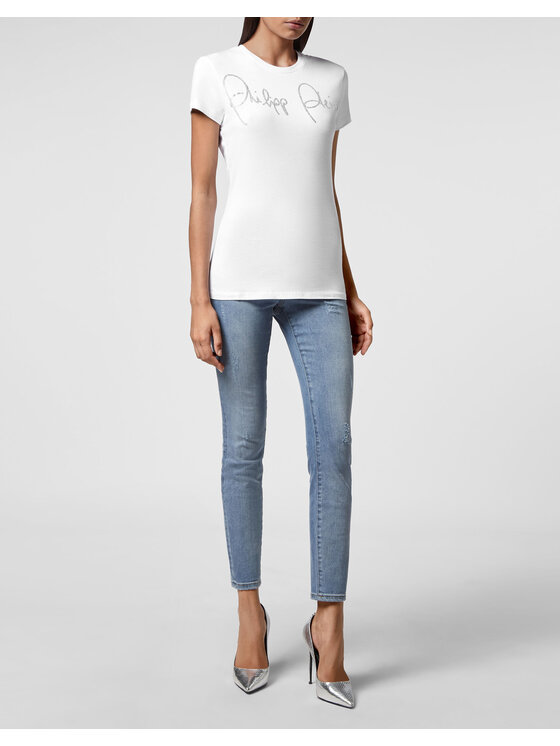 PHILIPP PLEIN PHILIPP PLEIN T-Shirt 4413 Bílá Regular Fit