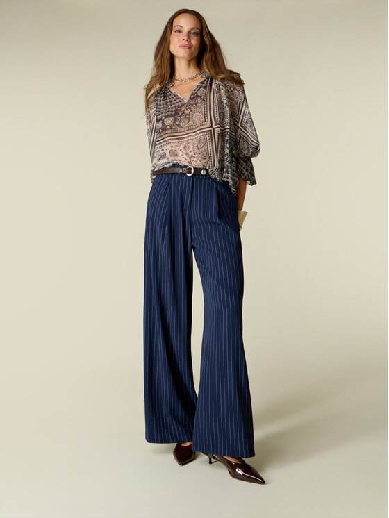 Oltre Oltre Pantaloni di tessuto P08LR009840N0Z4 Blu Baggy Fit