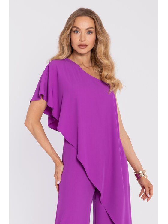 Made of Emotion Made of Emotion Kombinezon M917 Fioletowy Wide Leg