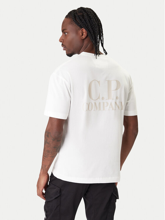 C.P. Company C.P. Company Tričko 20CMTS086A005100W Écru Regular Fit
