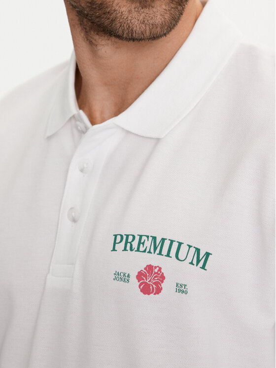 Jack&Jones Jack&Jones Polo Jprblaalfie 12259678 Λευκό Regular Fit