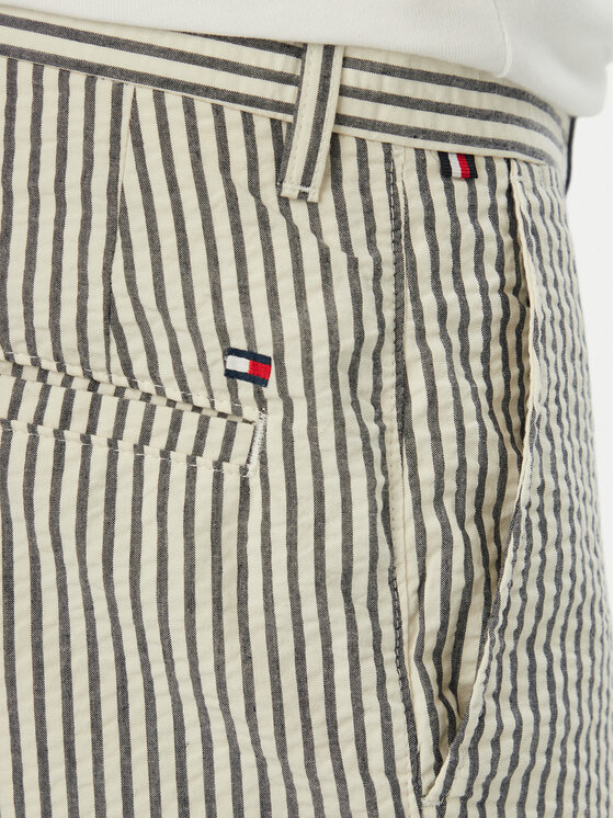 Tommy Hilfiger Tommy Hilfiger Pantaloncini di tessuto Dover Seersucker MW0MW42359 Beige chiaro Slim Fit