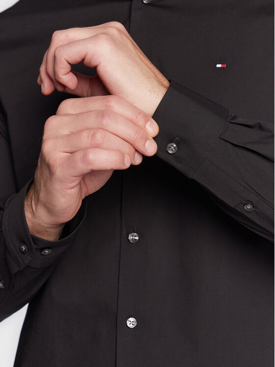 Tommy Hilfiger Tommy Hilfiger Srajca MW0MW25040 Črna Slim Fit