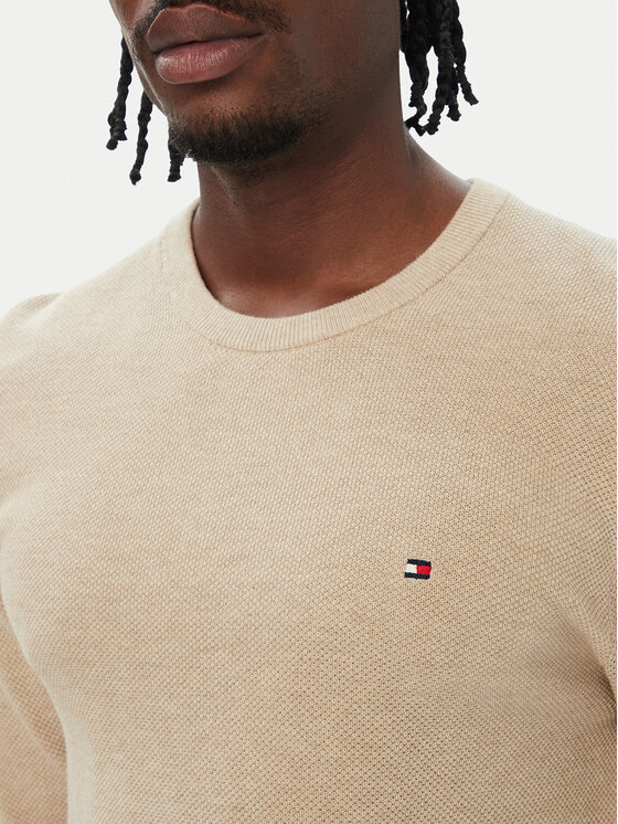 Tommy Hilfiger Tommy Hilfiger Sweter Essential MW0MW36347 Beżowy jasny Regular Fit