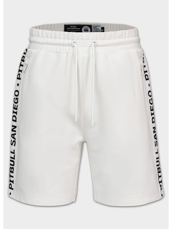 PITBULL PITBULL Szorty sportowe TAPE PARKER Biały Regular Fit