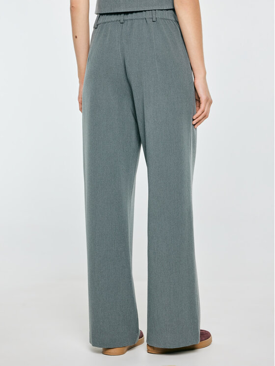 BIG STAR BIG STAR Spodnie materiałowe ELISASHIA Szary Wide Leg