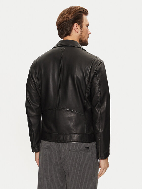 BOSS BOSS Geacă de piele Jolush 50530258 Negru Regular Fit