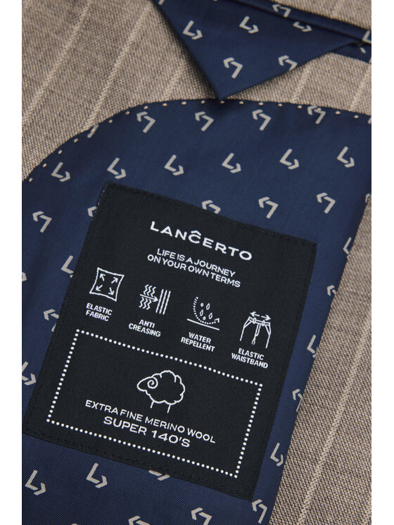 Lancerto Lancerto Garnitur Livade GA073125000014 Beżowy Slim Fit
