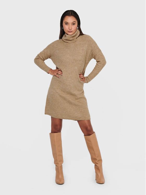 ONLY ONLY Trikotažinė suknelė Jana 15140166 Smėlio Regular Fit