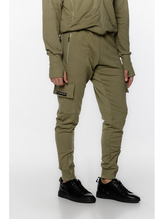Spodnie dresowe Pilawski, Rozmiar S/M, Khaki, SPODNIE DRESOWE KHAKI BOJÓWKI MĘSKIE