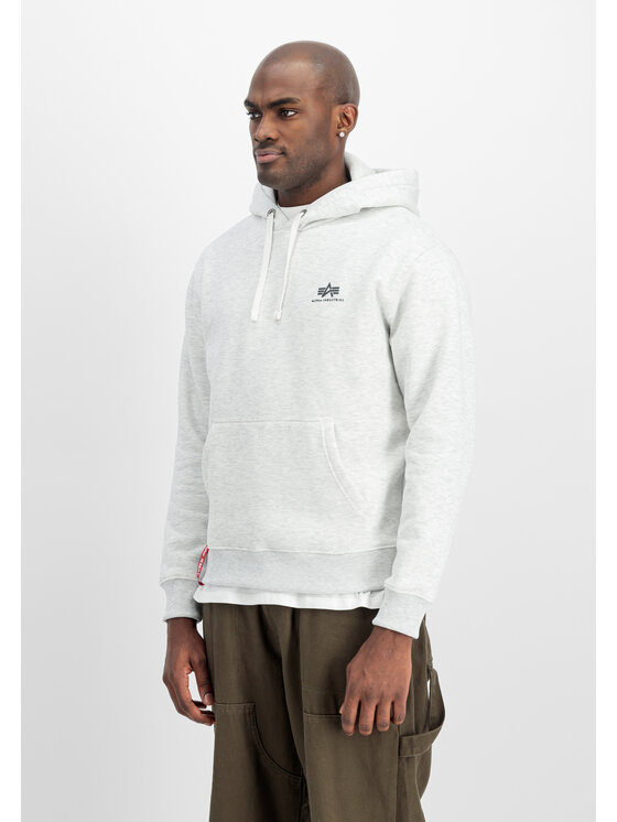Alpha Industries Alpha Industries Bluza Basic Small Logo Hoodie Szary Regular Fit