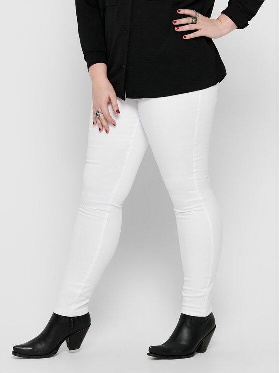 ONLY Carmakoma ONLY Carmakoma Teksad 15197368 Valge Skinny Fit