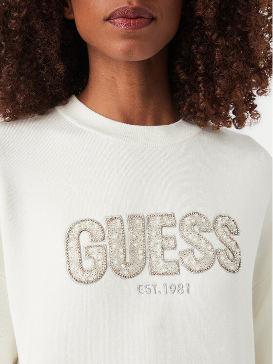 Guess Guess Sweter W6YR30 Z0978 Kremowy Regular Fit