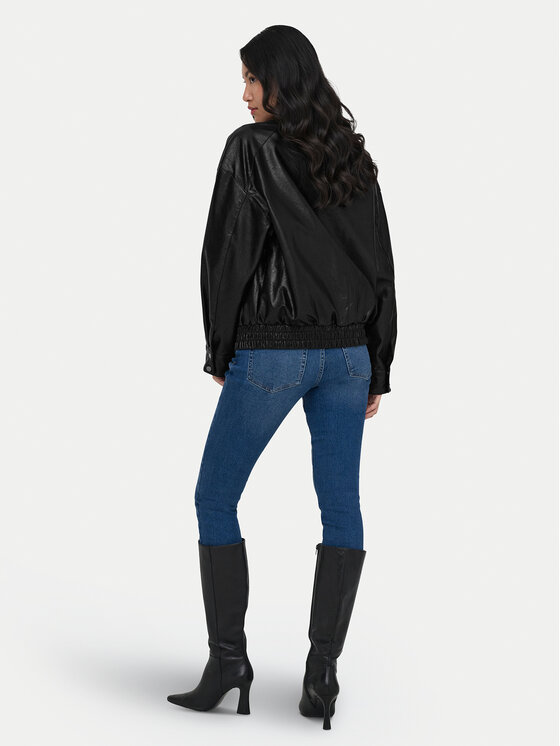 ONLY ONLY Geacă din imitație de piele Julia 15373024 Negru Loose Fit
