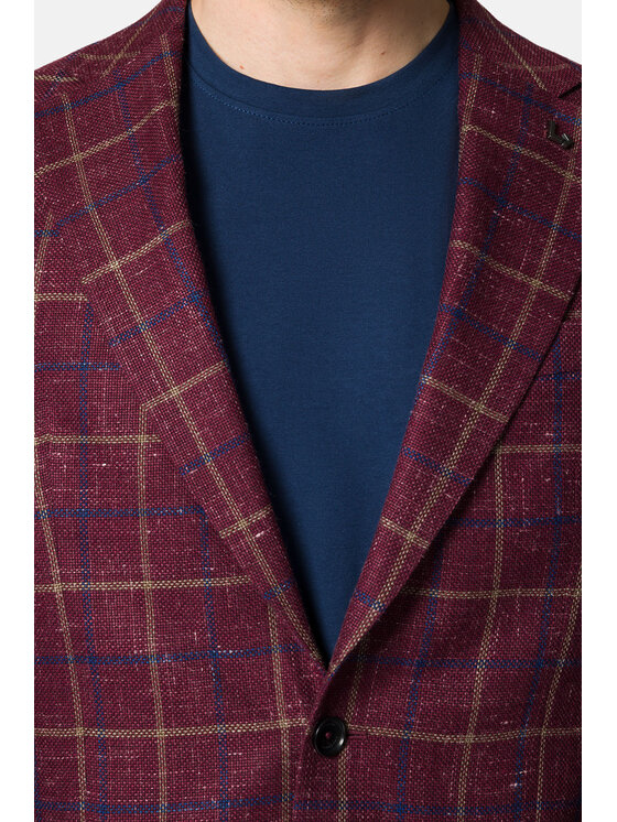 Lancerto Lancerto Marynarka Scalea MA099123000006 Bordowy Slim Fit