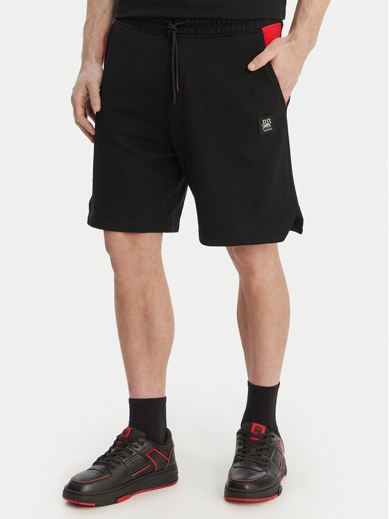 HUGO HUGO Šortky z materiálu Despen_RB 50559712 Černá Relaxed Fit