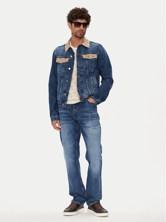 Guess Guess Farmer kabát M5YXN1 D5KT3 Sötétkék Regular Fit