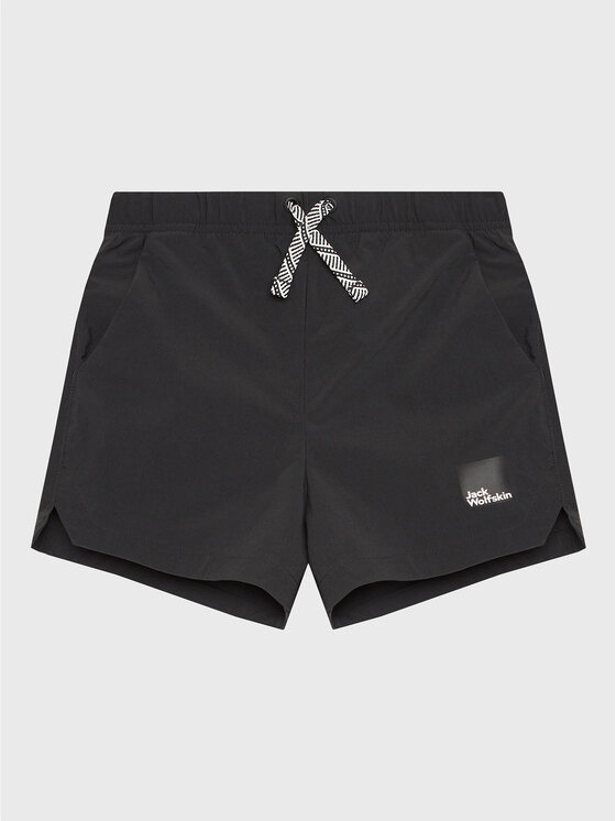 Jack Wolfskin Bavlnené šortky Teen 1609871 Čierna Regular Fit