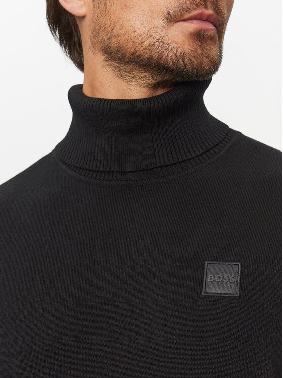 Boss Rollkragenpullover Akiro 50498952 Schwarz Regular Fit