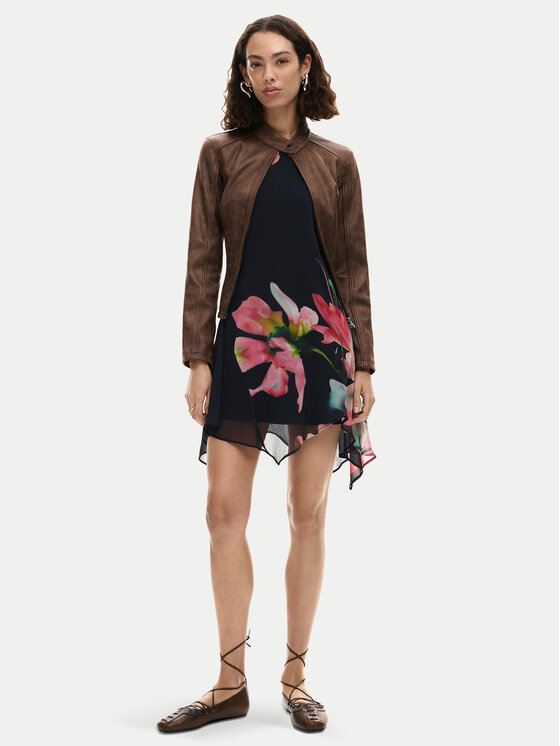 Desigual Desigual Sommerkleid Nala 26SWVW46 Schwarz Slim Fit