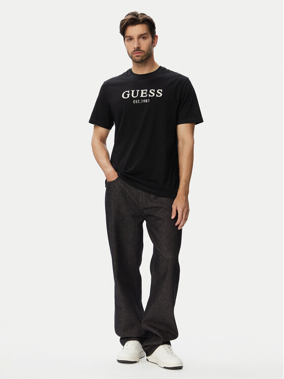 Guess Guess T-Shirt M6YI41 K4227 Czarny Regular Fit