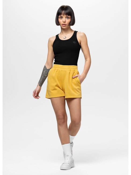 PITBULL PITBULL Szorty MANZANITA HEART Żółty Regular Fit