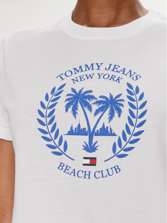 Tommy Jeans Tommy Jeans T-krekls Prep Luxe DW0DW17835 Balts Regular Fit