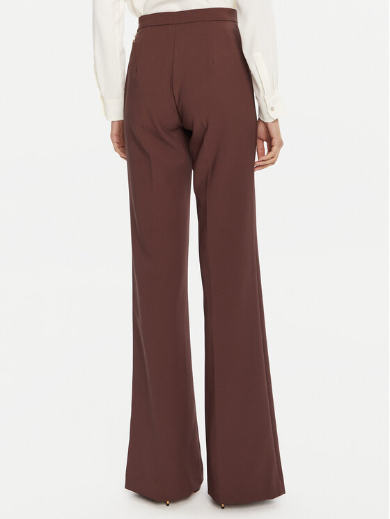 Elisabetta Franchi Elisabetta Franchi Hlače iz tkanine PA-121-56E2-V380 Rjava Regular Fit