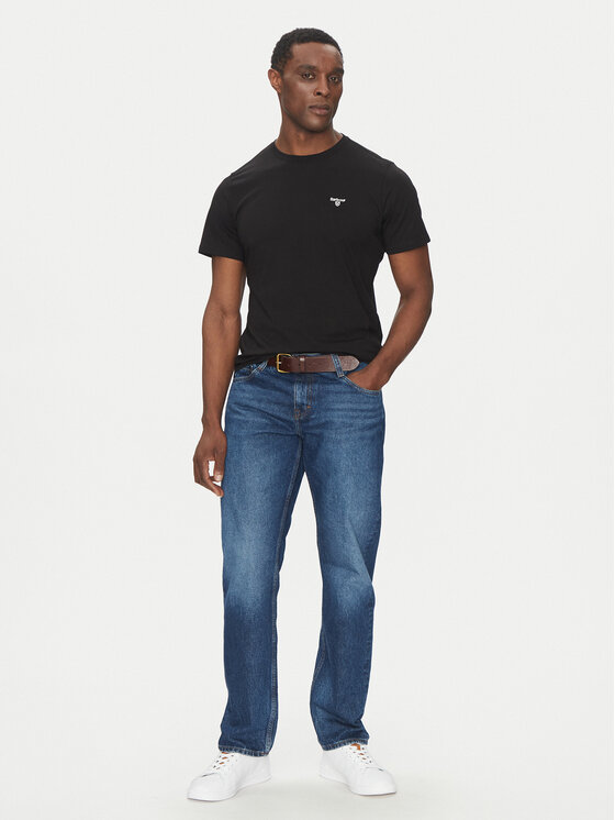 Barbour Barbour T-Shirt Essential Sports MTS0331BK31 Czarny Tailored Fit