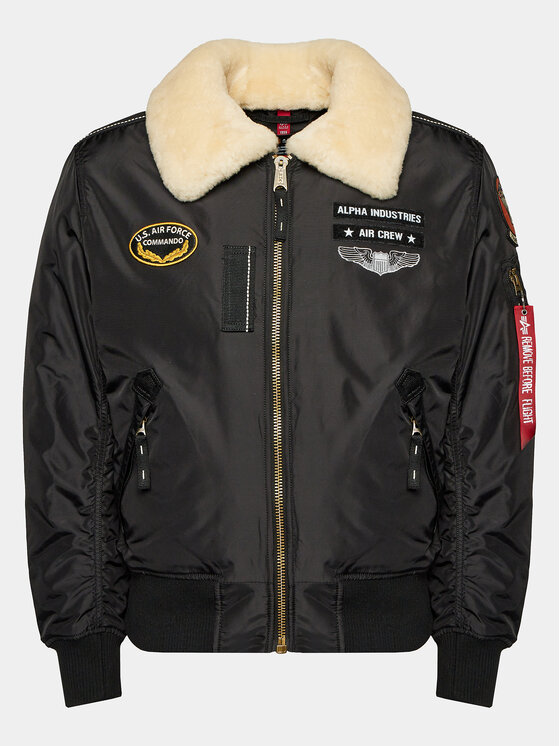 Alpha Industries Alpha Industries Bomber stila jaka Injector III Air Force 198113 Melns Slim Fit