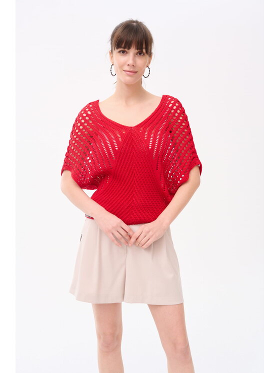 blue shadow blue shadow Sweter Lanna Czerwony Standard Fit