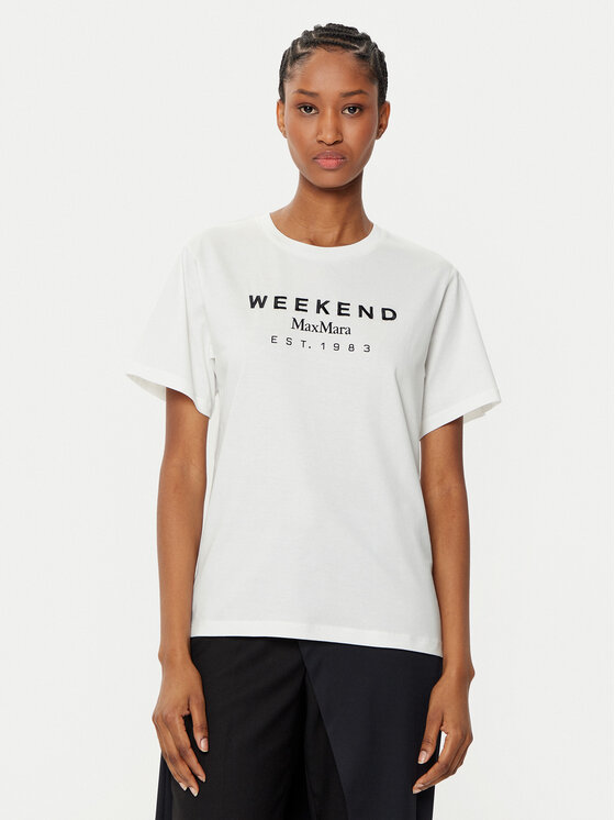 Weekend Max Mara T-krekls Cabina 2515971041 Balts Regular Fit