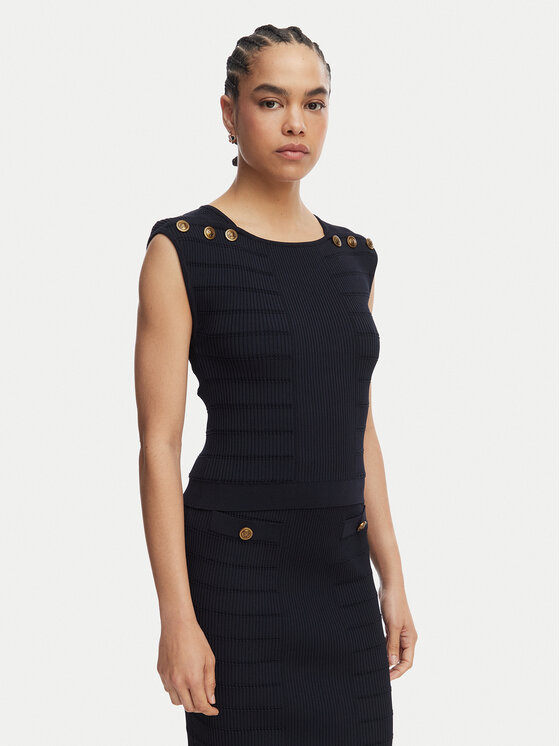 Guess Bluză W5YR12 Z0130 Bleumarin Regular Fit