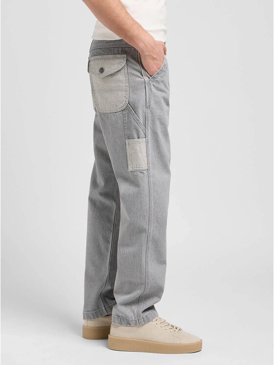 Lee Lee Jeansy SLOUCHY STR CARPENTER Szary Loose Fit