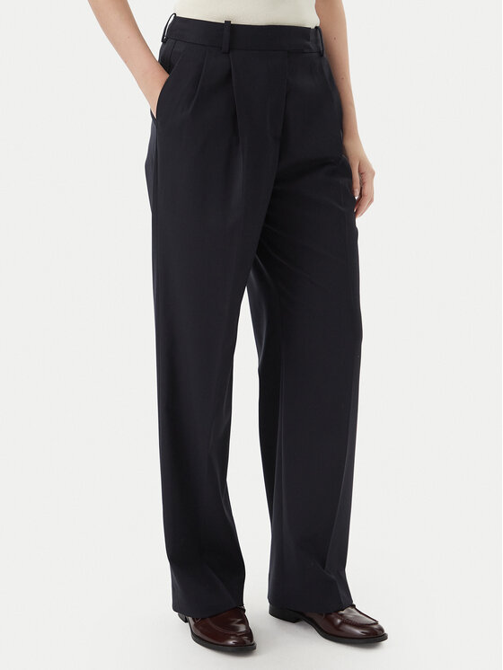 Tommy Hilfiger Tommy Hilfiger Riidest püksid Timeless WW0WW48352 Tumesinine Straight Fit