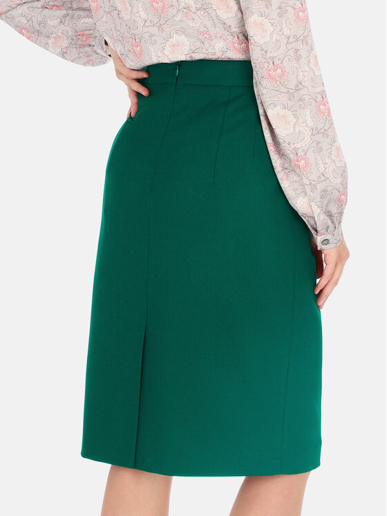 Potis & Verso Potis & Verso Spódnica ołówkowa Jasma Zielony Slim Fit