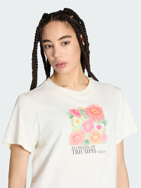 adidas adidas T-Shirt 167741 Kremowy Loose Fit