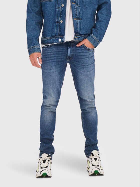 Only & Sons Only & Sons Traperice Loom 22023292 Plava Slim Fit