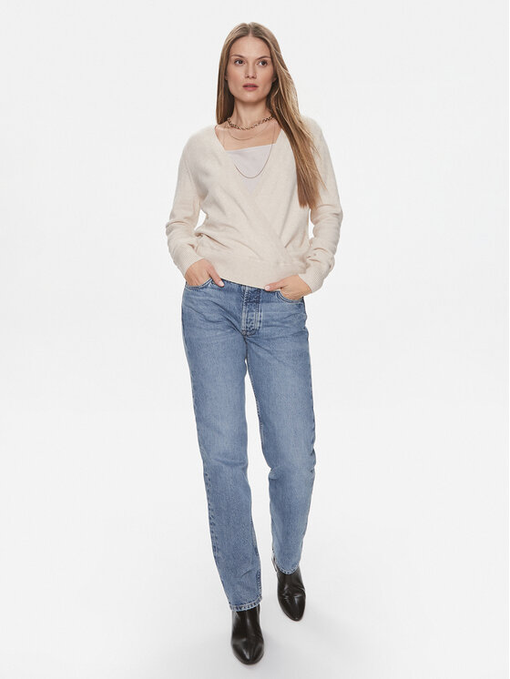 Vila Vila Pulover Ril 14092042 Bež Regular Fit