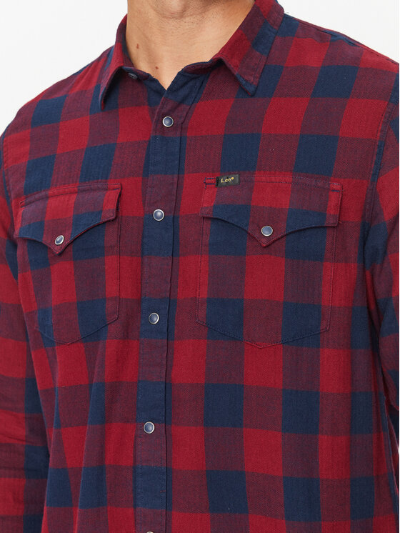 Lee Lee Koszula jeansowa 112341778 Czerwony Regular Fit