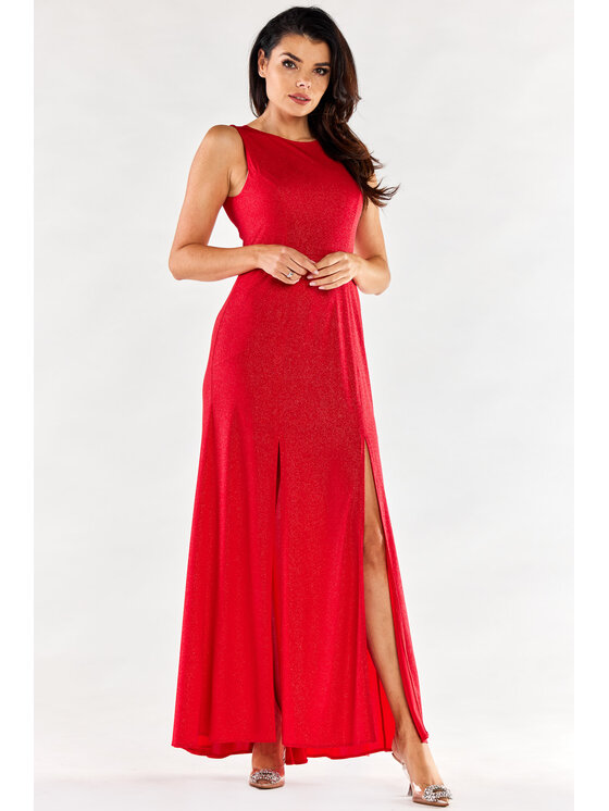 Awama Awama Abito da sera A549 Rosso Basic Fit