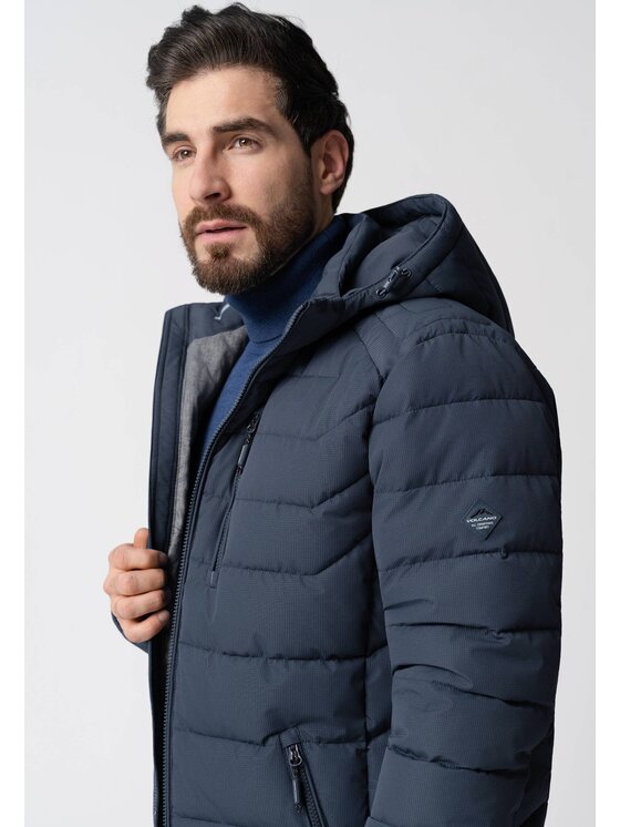 Volcano Volcano Kurtka zimowa J-JUAN Granatowy Regular Fit