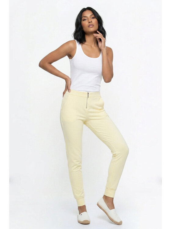 FIGL FIGL Joggery M1367 Żółty Fitted Fit