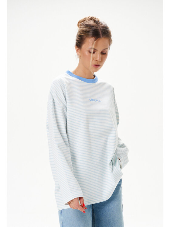 Mirons Mirons Longsleeve Print Niebieski jasny Regular Fit