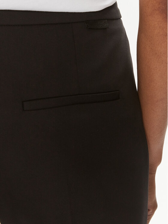 HUGO Hugo Pantaloni din material Haralie 50510436 Negru Straight Fit